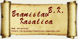 Branislav Kasalica vizit kartica